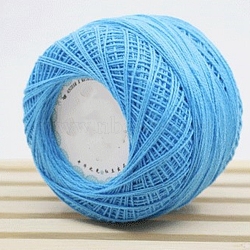 45g Cotton Size 8 Crochet Threads, Embroidery Floss, Yarn for Lace Hand Knitting, Deep Sky Blue, 1mm(PW-WG40532-15)