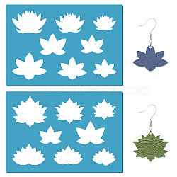 Acrylic Earring Handwork Template, Card Leather Cutting Stencils, Deep Sky Blue, Lotus, Flower, 130x90x2mm, 2pcs/set(DIY-WH0359-074)