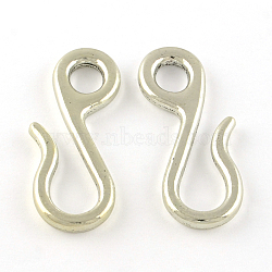 Tibetan Style Alloy Hook and S-Hook Clasps, Cadmium Free & Lead Free, Antique Silver, 41x17.5x3mm, Hole: 7.5mm, about 206pcs/1000g(TIBEP-Q058-07AS-LF)