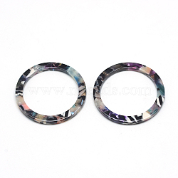 Cellulose Acetate(Resin) Pendants, Ring, Colorful, 29.5x29.5x2.5mm, Hole: 1.5mm(X-KY-S121E-500)