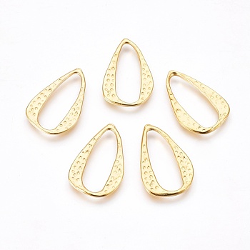 Alloy Linking Rings, Teardrop, Golden, Lead Free, Nickel Free and Cadmium Free, about 27mm long, 17mm wide, 1.5mm thick