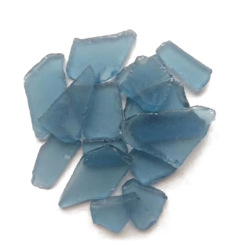 Glass Cabochons, Large Sea Glass, Tumbled Frosted Beach Glass for Arts & Crafts Jewelry, Irregular Shape, Steel Blue, 20~50mm, about 1000g/bag