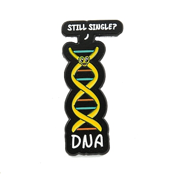 Chemistry Science Enamel Pins, Black Alloy Brooches for Clothes Backpack, DNA, 30x14x1.5mm