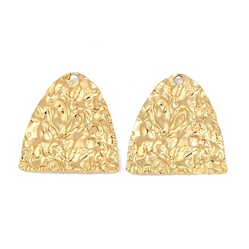 Ion Plating(IP) 304 Stainless Steel Pendants, Textured Arch Charm, Real 18K Gold Plated, 30x28.5x2.1mm, Hole: 2.3mm