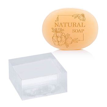 Clear Acrylic Soap Stamps, DIY Soap Molds Supplies, Square, Natural Soap, Word, 53x53x16mm, pattern: 50x50mm