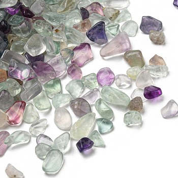 Natural Fluorite Chip Beads, No Hole/Undrilled, 5~10.5x5~7x2~4mm