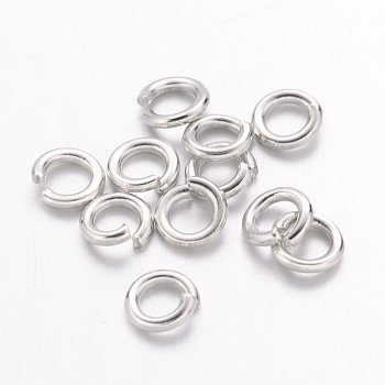 Brass Jump Rings, Open Jump Rings, Cadmium Free & Nickel Free & Lead Free, Platinum, 20 Gauge, 4x0.8mm, Inner Diameter: 2.4mm, about 11000pcs/500g