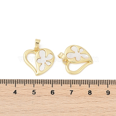 Brass Pave Natural White Shell Pendants(KK-R213-02G-03)-3