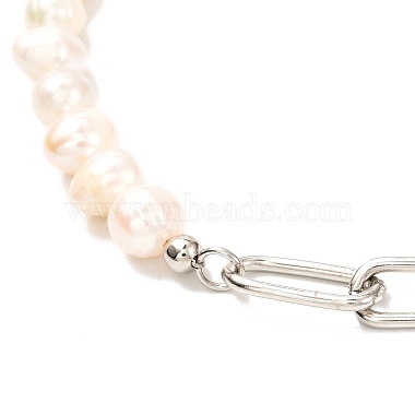 Vintage natürliche Perlenkette für Mädchenfrauen(NJEW-JN03678)-4