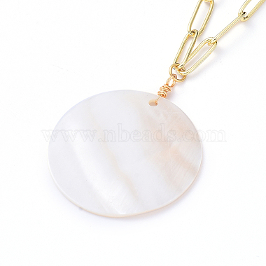 Natural Freshwater Shell Pendant Necklaces(X-NJEW-JN02788)-2