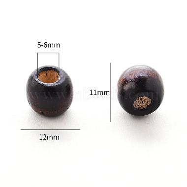 Coconut Brown Barrel Natural Wood Beads(X-WOOD-S030-08-LF)-2
