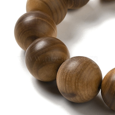 18 bracelets extensibles en perles de bois rondes de mm(BJEW-B080-10B)-2