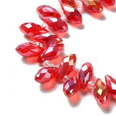 Electroplate Glass Faceted Teardrop Beads Strands(EGLA-D014-M)-3
