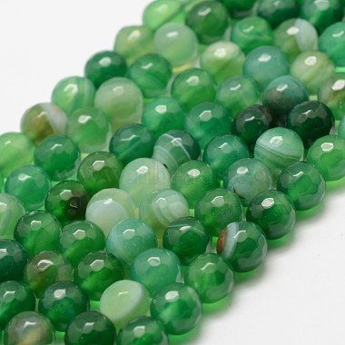 Green Round Banded Agate Beads