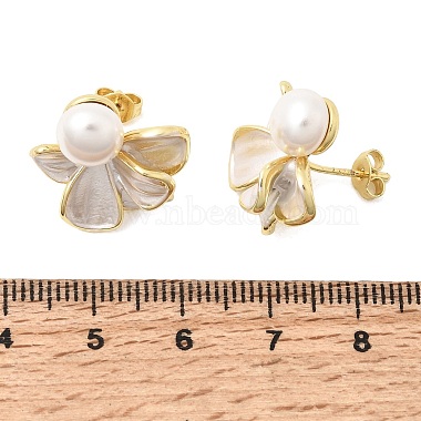 Brass Enamel Stud Earrings(KK-CBAB173-02C-G)-5