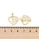 Brass Pave Natural White Shell Pendants(KK-R213-02G-03)-3