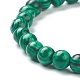 Bracelets extensibles perlés en malachite synthétique(BJEW-A117-B-16)-3