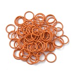 100Pcs Baking Paint Zinc Alloy Open Jump Rings, Round, Orange, 16 Gauge, 12.2x1.2mm, Inner Diameter: 9.8mm(FIND-WH0032-85B-15)