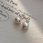 Alloy & Resin Pearl Stud Earrings, Spot Round, Golden, 22.5x10mm(EJEW-G466-14G)