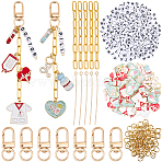 Medical Theme DIY Keychain Making Kits, including Alloy Enamel Pendants, Acrylic Beads, Alloy Swivel Clasps, Iron Paperclip Chain Extender, 304 Stainless Steel Eye Pins, Iron Open Jump Rings, Mixed Color, Pendants: 21~28x6.5~29.5x1~1.5mm, Hole: 1.5~1.8mm(DIY-BM0002-79)