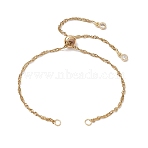 304 Stainless Steel Singapore Chain Slider Bracelet Making, Golden, 9-7/8 inch(25cm), Hole: 3mm(AJEW-JB01328-01)