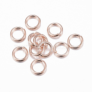 304 из нержавеющей стали открыты кольца прыжок, розовое золото , 18 датчик, 6x1 мм, внутренний диаметр: 4 мм(X-STAS-H400-66RG)