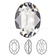 Austrian Crystal Rhinestone Cabochons, Crystal Passions, Faceted Oval Fancy Stone, 4120, 001_Crystal, 18x13mm(X-4120-18x13-001(U))