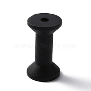 Wooden Empty Spools, for Wire, Cord, Jewelry Chain Wrapping, Black, 6x3.5cm(WOOD-WH0027-35A-02)