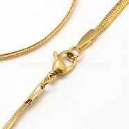 Trendy Men's 304 Stainless Steel Herringbone Chain Necklaces, with Lobster Clasps, Golden, 17.7 inch(45cm), 3x0.9mm(X-NJEW-M074-C-01)