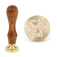 Brass Retro Wax Sealing Stamp, with Wooden Handle for Post Decoration DIY Card Making, All You Need Love, Word, 90x25.5mm(AJEW-F045-C02)