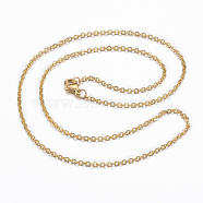 304 Stainless Steel Cable Chain Necklaces, with Lobster Claw Clasps, Golden, 18.11 inch(46cm), 2x0.5mm(NJEW-H445-04G)