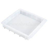 DIY Soap Food Grade Silicone Molds, Resin Casting Molds, For UV Resin, Epoxy Resin Jewelry Making, Rectangle, White, 320x290x48mm, Hole: 9x26mm, Inner Diameter: 270x280mm, Capacity: 3000ml(101.45fl. oz)(DIY-WH0301-63)