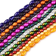 Glass Beads Strands, Mixed Style, Teardrop/Oval, Mixed Size, Mixed Color, 8.5~13x6.5~8.5mm, Hole: 1.4~1.5mm, about 63~86pcs/strand, 29.72 inch~31.61 inch(75.5~80.3cm)(GLAA-T029-15)
