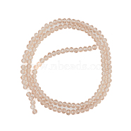 Glass Beads Strands, Faceted, Rondelle, Tan, 4x3mm, Hole: 0.9mm, about 113~115pcs/strand, 41~42cm(EGLA-A034-T4mm-D20)