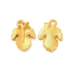 Rack Plating Alloy Pendants, Lead Free & Cadmium Free & Nickel Free, Leaf Charm, Matte Gold Color, 18x12x3mm, Hole: 1.6mm(PALLOY-F287-11MG)