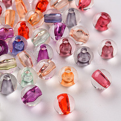 Transparent Acrylic Beads, Round, Mixed Color, 8x7mm, Hole: 2mm(X-TACR-S154-02A)