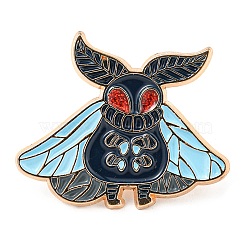 Winged Insect Enamel Pin, Golden Alloy Brooch for Backpack Clothes, Colorful, 24.5x30x1.5mm(JEWB-B006-01)