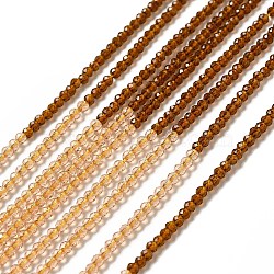 2 Colors Transparent Glass Beads Strands, Segmented Multi-color Beads, Faceted, Round, Saddle Brown, 2mm, Hole: 0.5~0.6mm, about 184~211pcs/strand, 15.28~15.75 inch(38.8~40cm)(GLAA-G093-01J)