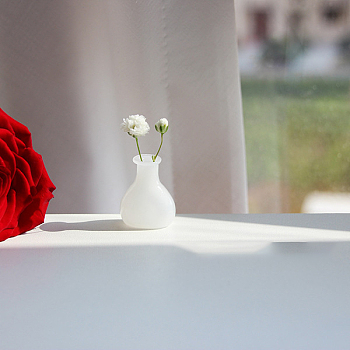 Miniature Glass Vase Bottles, Micro Landscape Garden Dollhouse Accessories, Photography Props Decorations, White, 20x28mm