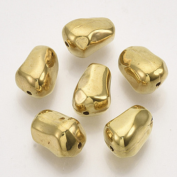 CCB Plastic Beads, Nuggets, Golden, 13x8.5x8.5mm, Hole: 1.2mm, about 800pcs/500g