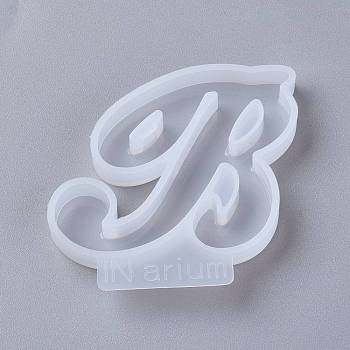 Letter DIY Silicone Molds, For UV Resin, Epoxy Resin Jewelry Making, Letter.B,  50x53x8mm, Inner Diameter: 46x44mm