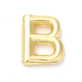 Eco-Friendly Rack Plating Brass Pendants, Long-Lasting Plated, Lead Free & Cadmium Free, Real 18K Gold Plated, Letter Charm, Letter B, 21~23x13~26x4.5~5.5mm, Hole: 2.5~3.5x1.5~2mm
