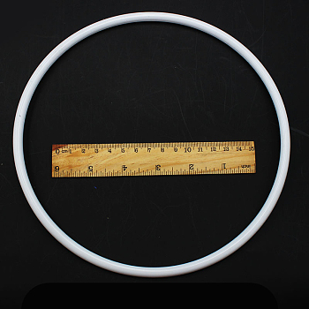 PP Plastic Hoops, Macrame Ring, for Crafts and Woven Net/Web with Feather Supplies, Round, White, 205x7mm