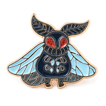 Winged Insect Enamel Pin, Golden Alloy Brooch for Backpack Clothes, Colorful, 24.5x30x1.5mm