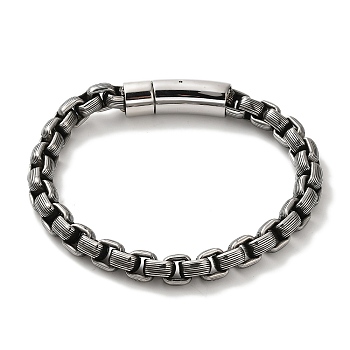 316 Surgical Stainless Steel Box Chain Bracelets, Antique Silver, 8-3/4 inch(22.1cm)