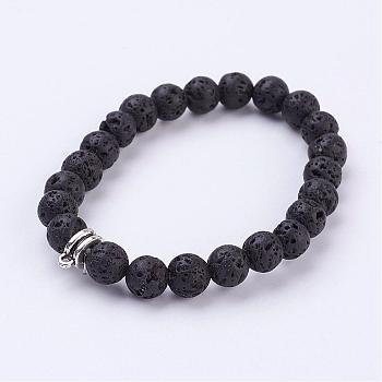 Lava Rock Stretch Bracelet, for Handcrafted Jewelry Women, with  Spacer Beads, 2 inch(50mm)
