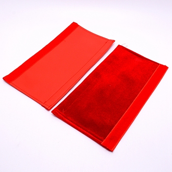 Pleuche with PU Leather Door Handle Protective Casing, Red, 30x16x0.45cm, 2pcs/pair
