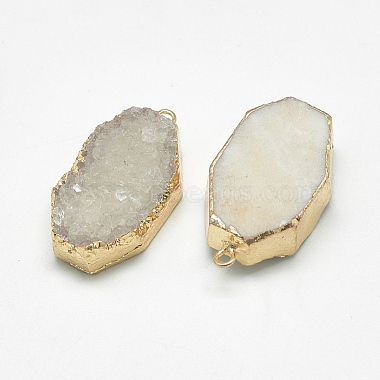 Pendentifs en agate druzy naturel(G-Q494-60)-2