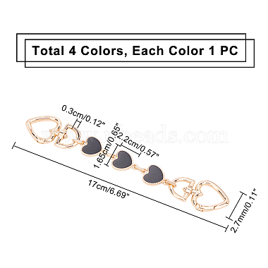 Elite 4Pcs 4 Colors Light Gold Zinc Alloy Hanger Clasps(FIND-PH0001-42)-3