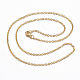 304 Stainless Steel Cable Chain Necklaces(NJEW-H445-04G)-1